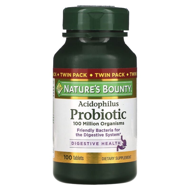 Thành phần vi chất của Nature's Bounty Acidophilus Probiotic Twin Pack 100 Tablets Each 074312307096