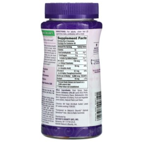 Thành phần vi chất của Nature's Bounty Advanced Hair Skin & Nails Gummies Strawberry 80 Gummies 074312007101