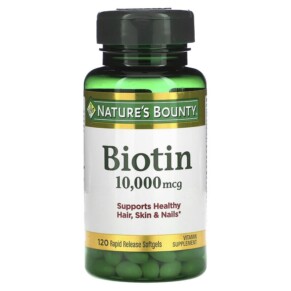 Thực phẩm bổ sung Nature's Bounty Biotin 10.000 mcg 120 Rapid Release Softgels 074312516979