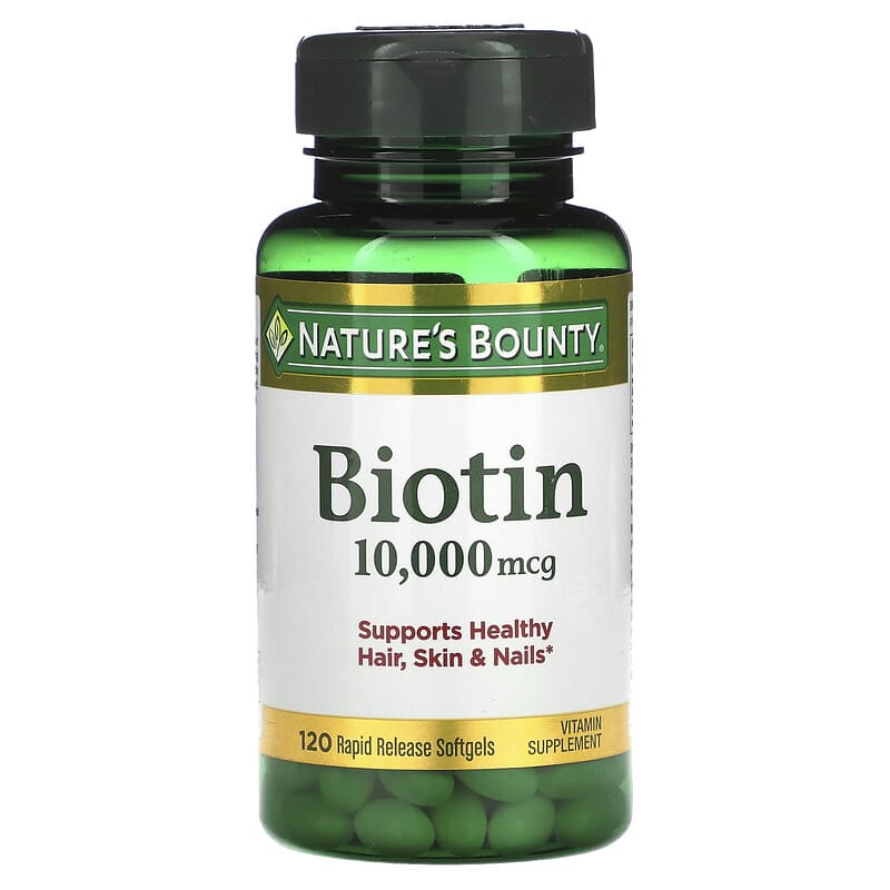 Viên uống Nature's Bounty Biotin 10.000 mcg 120 viên nang mềm giải phóng nhanh 10 nature s bounty biotin 10 000 mcg 120 rapid release softgels 59924 074312516979