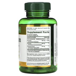 Viên uống Nature's Bounty Cinnamon Plus Chromium 1000 mg 60 viên nang 3 Thành phần vi chất của Nature's Bounty Cinnamon Plus Chromium 1.000 mg 60 Capsules 074312150616