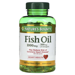 Thực phẩm bổ sung Nature's Bounty Fish Oil 1.000 mg 145 Rapid Release Softgels 074312038228