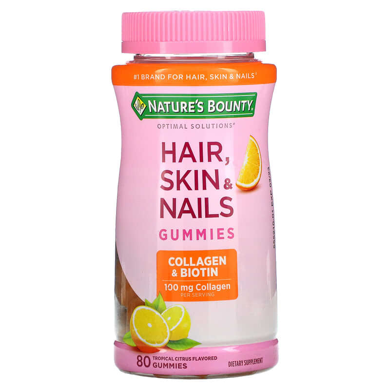 Viên uống bổ sung collagen & biotin Nature's Bounty Optimal Solutions cho tóc, da & móng hương chanh nhiệt đới 80 viên gummies 10 nature s bounty optimal solutions hair skin nails collagen biotin tropical citrus 80 gummies 81610 074312785641