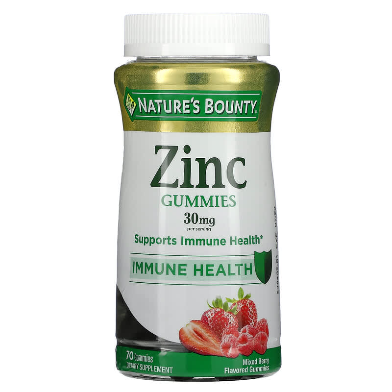 Kẹo dẻo kẽm hỗn hợp berry 30 mg 70 viên của Nature's Bounty 10 nature s bounty zinc gummies mixed berry 30 mg 70 gummies 108021 074312008221