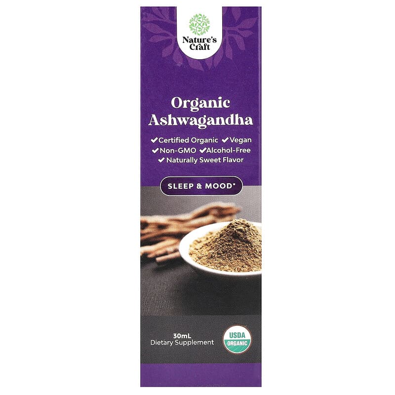 Nature's Craft, Organic Ashwagandha, 30 ml 850050639138