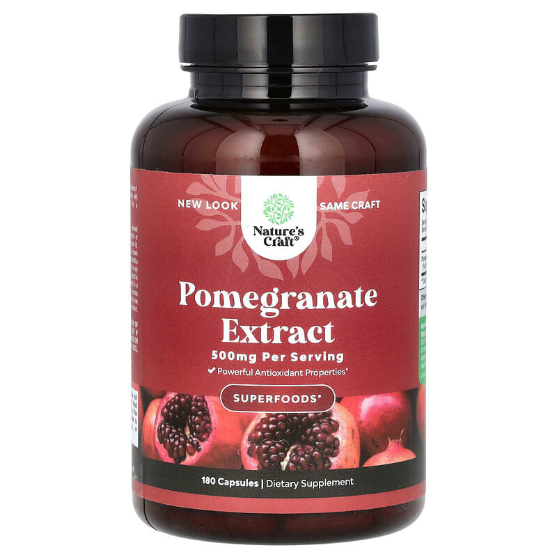 Nature's Craft, Pomegranate Extract, 500 mg, 180 viên 850047947529
