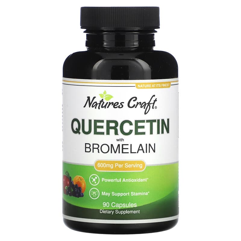 Nature's Craft, Quercetin With Bromelain, 600 mg, 90 viên 850019770216