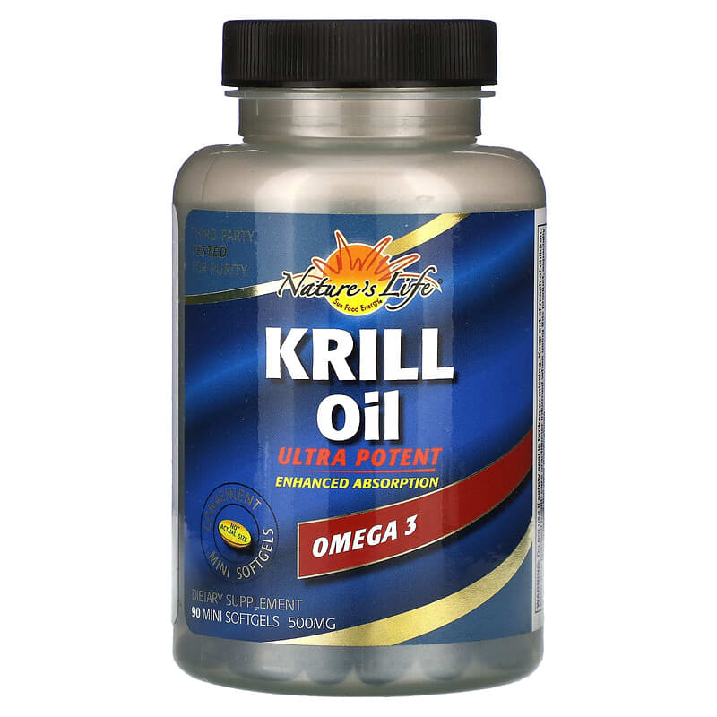 Nature's Life, Krill Oil, 500 mg, 90 Mini Softgels 010043934033