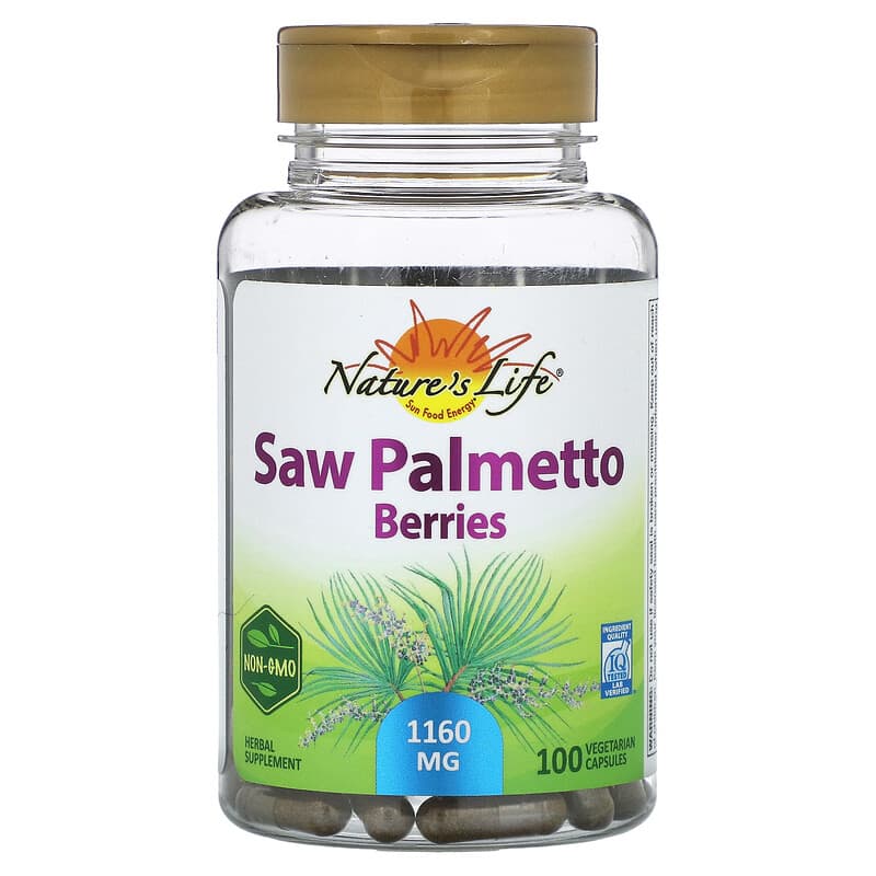 Nature's Life, Saw Palmetto Berries, 1.160 mg, 100 viên chay (580 mg/viên) 041954638260
