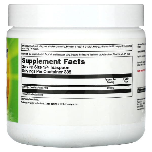 Nature's Life Taurine Powder không mùi vị 335 g 9 Nature's Life Taurine Powder không mùi vị 335 g 040647203662