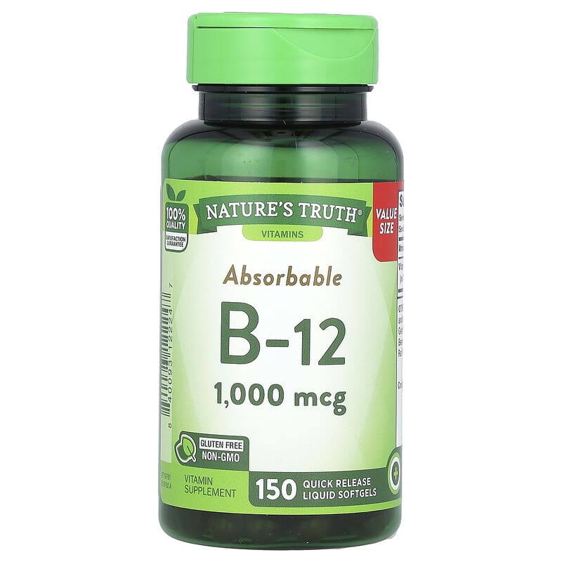 Nature's Truth, Absorbable B-12, 1.000 mcg, 150 Quick Release viên 840093122247
