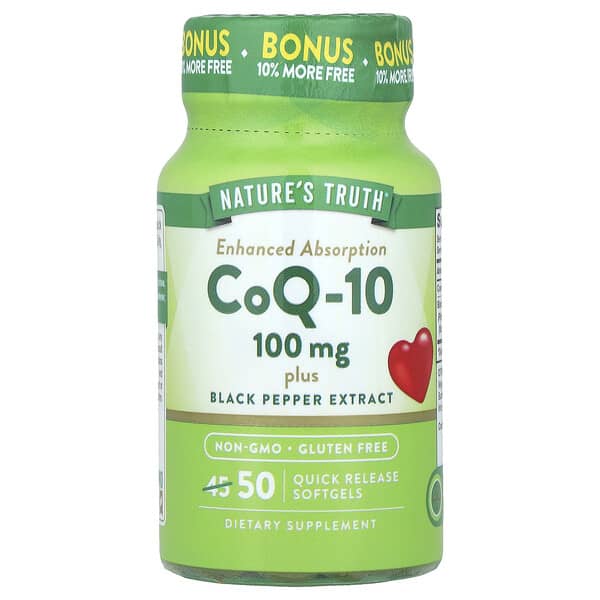 Nature's Truth CoQ-10 Plus Black Pepper Extract Enhanced Absorption 100 mg 50 viên 840093100603