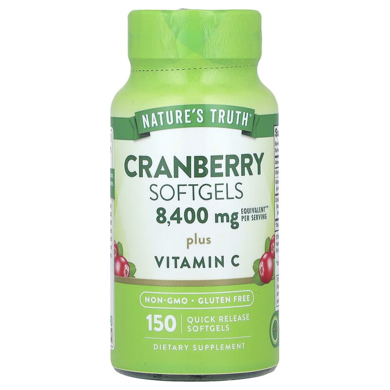 Nature's Truth, Cranberry Softgels Plus Vitamin C, 150 Quick Release Softgels 840093125002