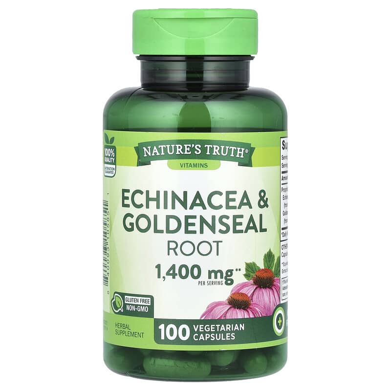 Nature's Truth, Echinacea & Goldenseal Root, 100 viên chay 840093105851