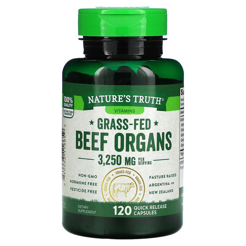 Viên uống nội tạng bò ăn cỏ Nature's Truth 650 mg 120 viên nang giải phóng nhanh 10 nature s truth grass fed beef organs 650 mg 120 quick release capsules 113486 840093116659