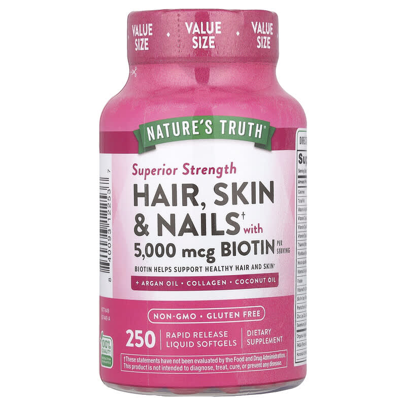 Viên uống Biotin Nature's Truth hỗ trợ tóc, da và móng 250 viên Rapid Release 10 nature s truth hair skin nails with biotin 250 rapid release liquid softgels 137278 840093122537