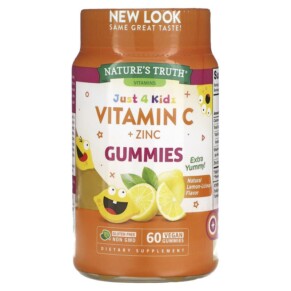 Thực phẩm bổ sung Nature's Truth Just 4 Kids Vitamin C + Zinc Natural Lemon-Licious 60 Vegan Gummies 840093115409