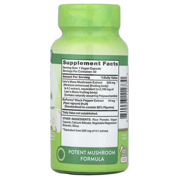 Nature's Truth Lion's Mane Mushroom Plus BioPerine® 2.100 mg 50 viên 9 Nature's Truth Lion's Mane Mushroom Plus BioPerine® 2.100 mg 50 viên 840093114730