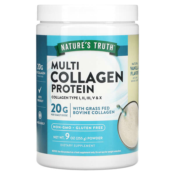 Nature's Truth Multi Collagen Protein Vanilla 9 oz 255 g 10 nature s truth multi collagen protein vanilla 9 oz 255 g 122743 840093122193