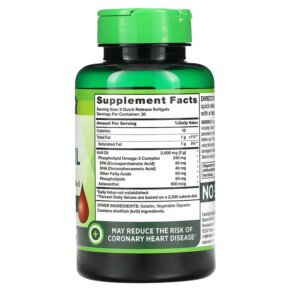 Thành phần vi chất của Nature's Truth Red Krill Oil with Omega-3 2.000 mg 60 Quick Release Softgels 840093101716