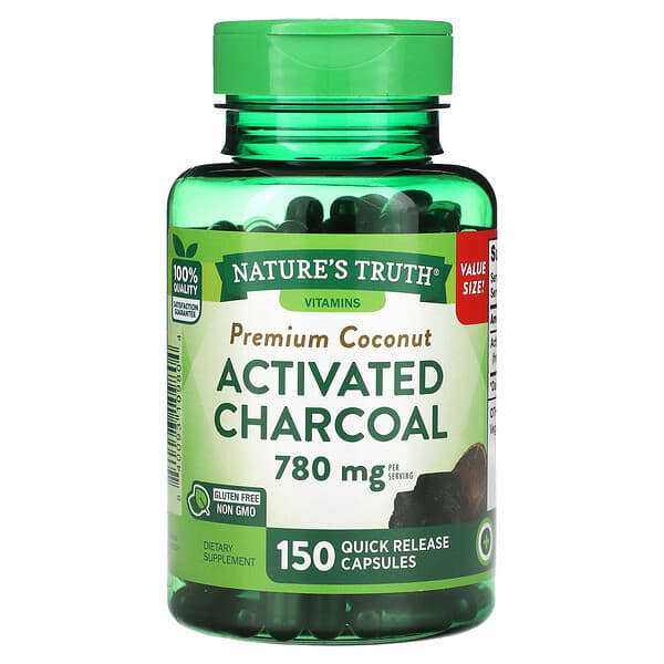 Nature's Truth Vitamins Premium Coconut Activated Charcoal 780 mg 150 viên 260 mg/viên 840093109804