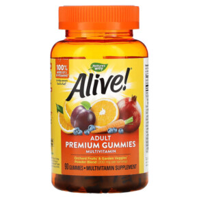Thực phẩm bổ sung Nature's Way Alive! Adult Premium Gummies Multivitamin Grape and Cherry 90 Gummies 033674158173