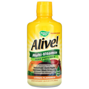 Thực phẩm bổ sung Nature's Way Alive! Liquid Multi-Vitamin Max Potency Citrus 30.4 fl oz (900 ml) 033674153956