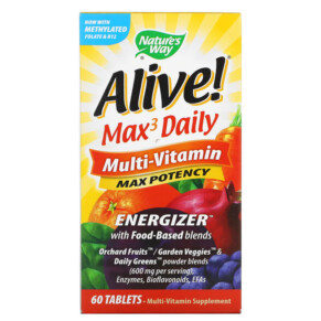 Thực phẩm bổ sung Nature's Way Alive! Max3 Daily Multi-Vitamin 60 Tablets 033674149263