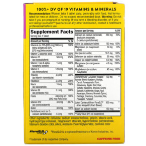 Thành phần vi chất của Nature's Way Alive! Women's 50+ Complete Multivitamin 50 Tablets 033674136621