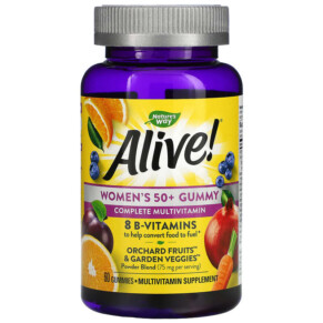 Thực phẩm bổ sung Nature's Way Alive! Women's 50+ Gummy Complete Multivitamin Mixed Berry 60 Gummies 033674159040