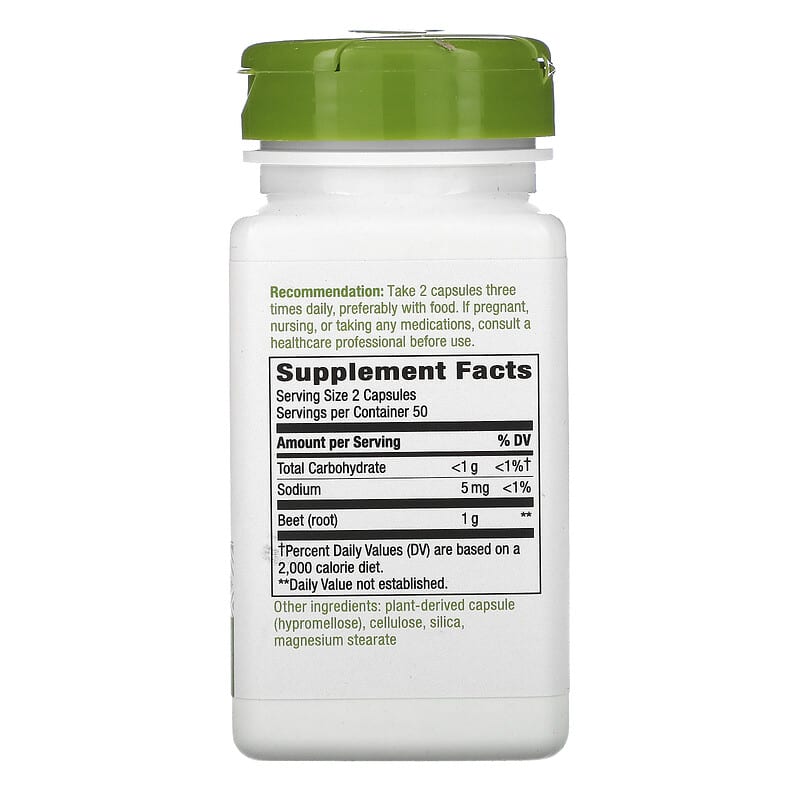 Viên uống củ dền Nature's Way Beet Root 500 mg 100 viên chay 2 Thành phần vi chất của Nature's Way Beet Root 500 mg 100 Vegan Capsules 033674104002