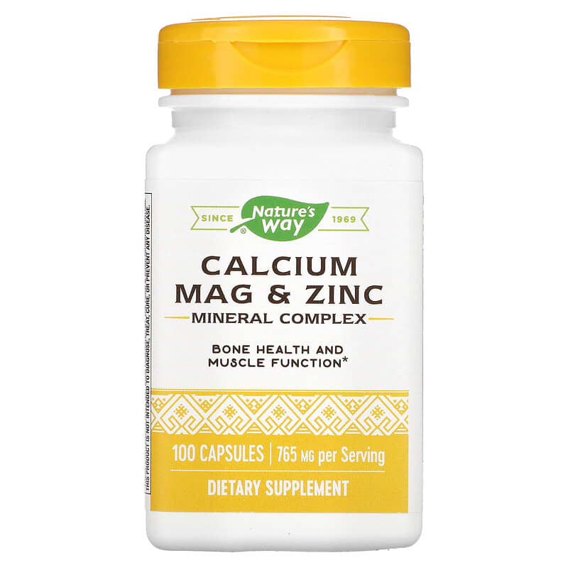 Viên uống bổ sung Canxi Magne & Kẽm Nature's Way 765 mg 100 viên 10 nature s way calcium mag zinc mineral complex 765 mg 100 capsules 89975 033674414101