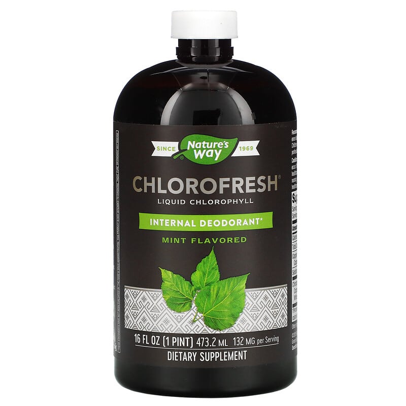 Chlorofresh Nature's Way Dung Dịch Chlorophyll Hương Bạc Hà 132 mg 16 fl oz (473.2 ml) 10 nature s way chlorofresh liquid chlorophyll mint 132 mg 16 fl oz 473 2 ml 1897 358008035013