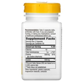 Viên uống Nature's Way Choline & Inositol 500 mg 100 viên 3 Thành phần vi chất của Nature's Way Choline & Inositol 500 mg 100 Capsules 033674404621