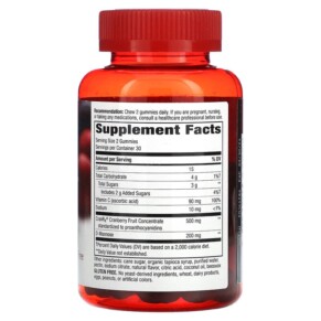 Viên uống bổ sung sức khỏe đường tiết niệu Nature's Way CranRx BioActive Cranberry 60 viên gummies 3 Thành phần vi chất của Nature's Way CranRx Urinary Health BioActive Cranberry 60 Gummies 033674104859