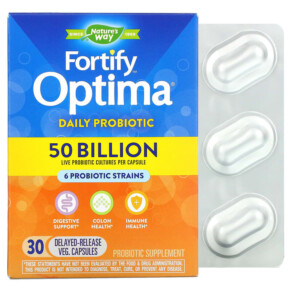 Thực phẩm bổ sung Nature's Way Fortify Optima Daily Probiotic 50 Billion 30 Delayed-Release Vegetarian Capsules 033674103371