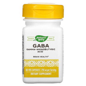 Thực phẩm bổ sung Nature's Way GABA 250 mg 60 Veg Capsules 763948055265