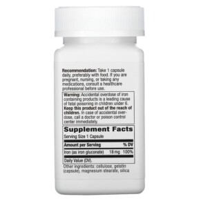 Viên sắt Nature's Way Iron 18 mg 100 viên 3 Thành phần vi chất của Nature's Way Iron 18 mg 100 Capsules 033674410417