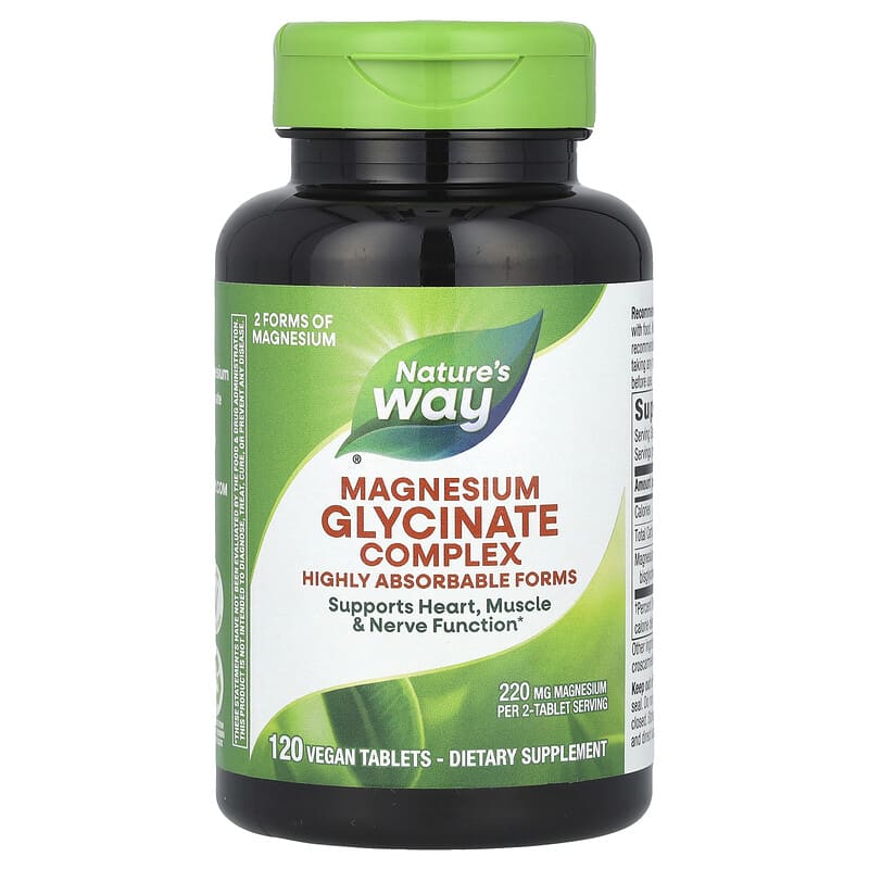 Nature's Way, Magnesium Glycinate Complex, 220 mg, 120 viên (110 mg/viên) 033674148808