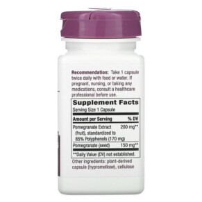 Thành phần vi chất của Nature's Way Premium Extract Pomegranate 350 mg 60 Vegan Capsules 033674153857