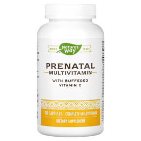 Thực phẩm bổ sung Nature's Way Prenatal Multivitamin with Buffered Vitamin C 180 Capsules 033674451304