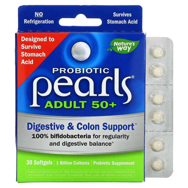 Viên uống lợi khuẩn Nature's Way Probiotic Pearls cho Người Lớn 50+ 30 viên mềm 10 nature s way probiotic pearls adult 50 30 softgels 61720 763948105106