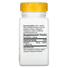 Viên uống Vitamin B2 Riboflavin 100 mg 100 viên của Nature's Way 3 Thành phần vi chất của Nature's Way Riboflavin Vitamin B2 100 mg 100 Capsules 033674404218