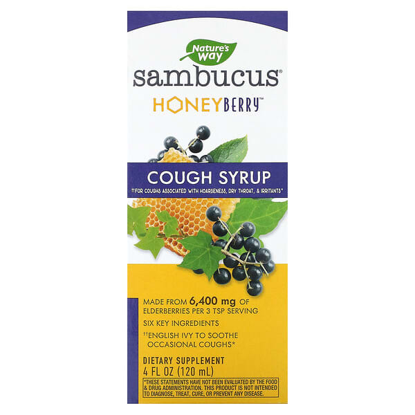 Nature's Way Sambucus Cough Syrup Honeyberry 4 fl oz 120 ml 033674133132