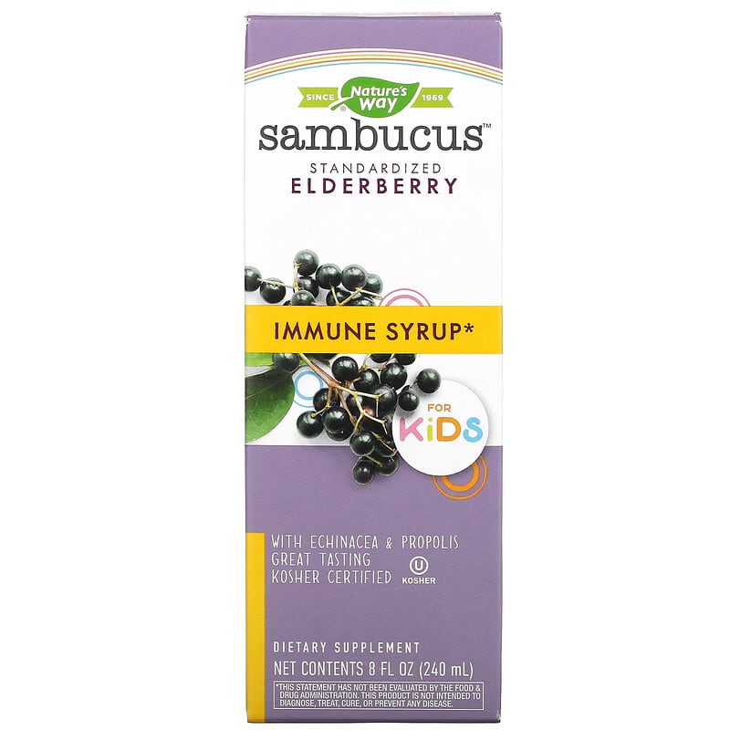 Siro Tăng Cường Miễn Dịch cho Trẻ Em Nature's Way Sambucus Chiết Xuất Elderberry 240 ml 10 nature s way sambucus for kids standardized elderberry immune syrup 8 fl oz 240 ml 9342 033674153598