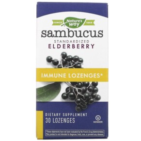 Thực phẩm bổ sung Nature's Way Sambucus Immune Elderberry Standardized 30 Lozenges 033674140024