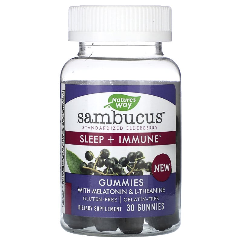 Nature's Way, Sambucus, Sleep + Immune, 30 viên nhai 033674133125