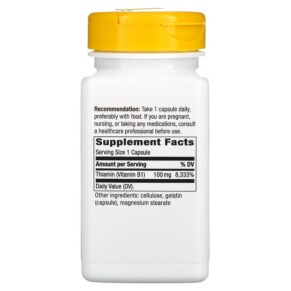 Thành phần vi chất của Nature's Way Vitamin B-1 100 mg 100 Capsules 033674404119