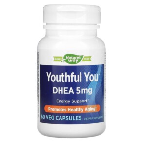 Thực phẩm bổ sung Nature's Way Youthful You DHEA 5 mg 60 Veg Capsules 763948050062