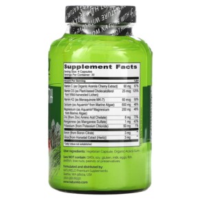 Viên uống bổ sung canxi từ thực vật NATURELO Bone Strength 120 viên nang chay 3 Thành phần vi chất của NATURELO Bone Strength Plant Calcium Complex 120 Vegetarian Capsules 628110628183